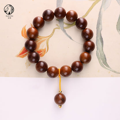 Natural Thunder-Struck Zao Wood Prayer Beads – Wealth & Prosperity Feng Shui Bracelet