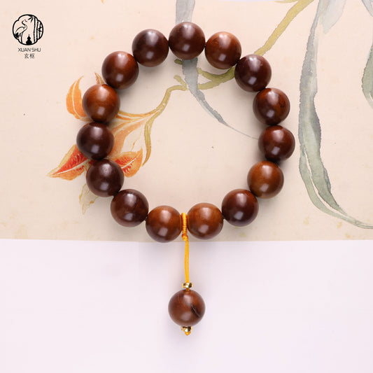 Natural Thunder-Struck Zao Wood Prayer Beads – Wealth & Prosperity Feng Shui Bracelet