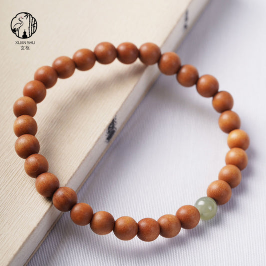 Hetian Jade & Sandalwood Bracelet – Feng Shui Luck, Wealth & Harmony Jewelry