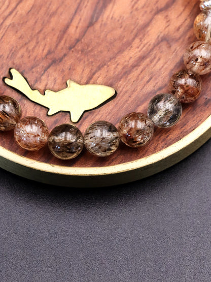 Black Super Seven & Agarwood Bracelet – Wisdom, Clarity & Spiritual Awakening XUANSHU