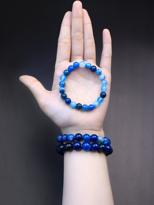 Blue Agate Stone Bracelet – Boost Communication & Calm the Mind