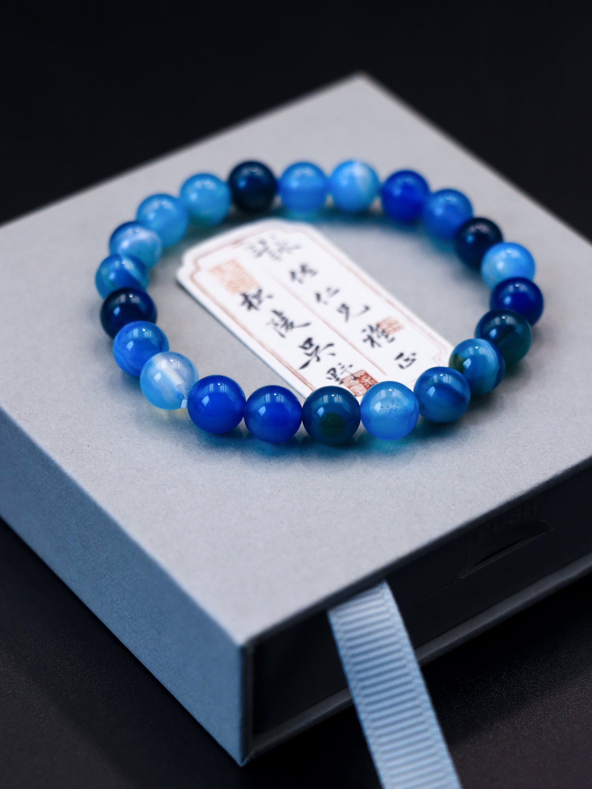Blue Agate Stone Bracelet – Boost Communication & Calm the Mind XUANSHU