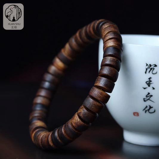 Premium Cambodian Gold Silk Agarwood Bracelet - Harmonize Your Energy and Attract Wealth