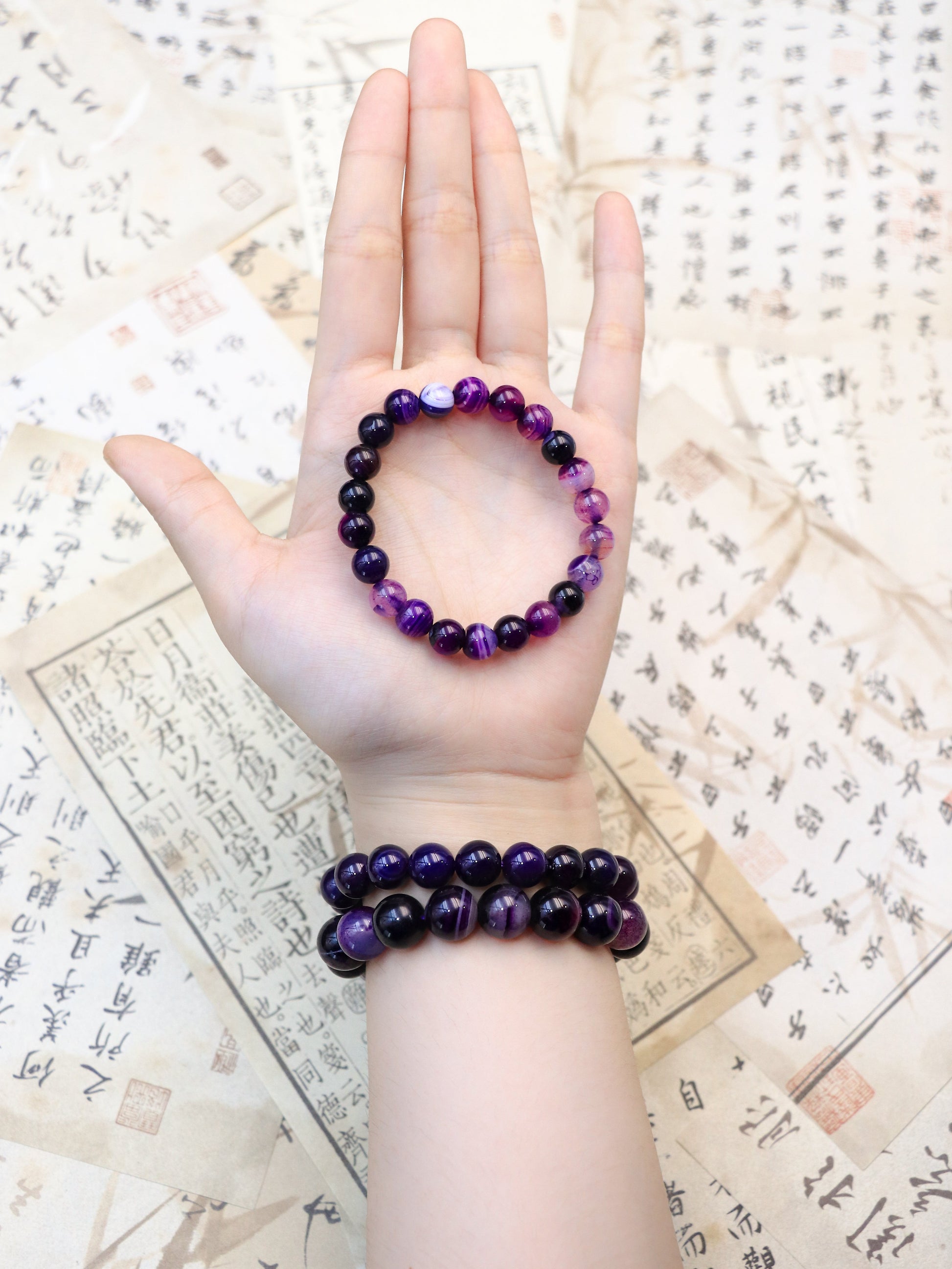 Purple Black Agate Crystal Bracelet – For Balance & Transformation XUANSHU