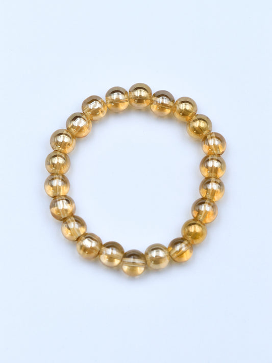 Champagne Colored Glaze Bead Bracelet - Harmonizing