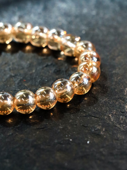 Champagne Colored Glaze Bead Bracelet - Harmonizing