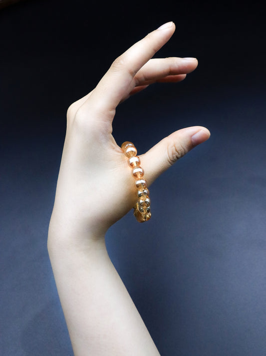 Champagne Colored Glaze Bead Bracelet - Harmonizing