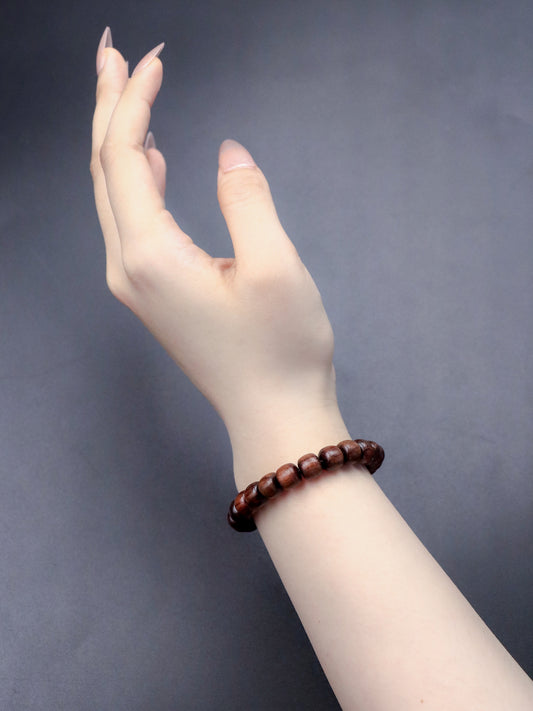 Natural Black Rosewood Bracelet – Deep Brown Tones & Minimalist Style & Daily Elegance