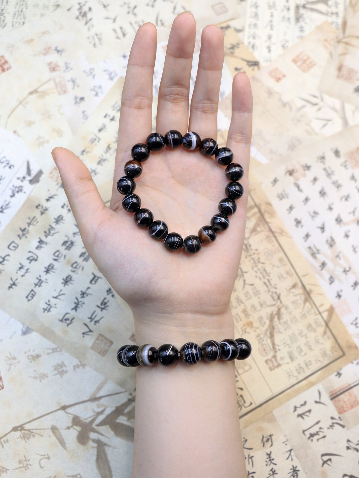 Striped Agate Crystal Bracelet – Balance & Stress Relief XUANSHU