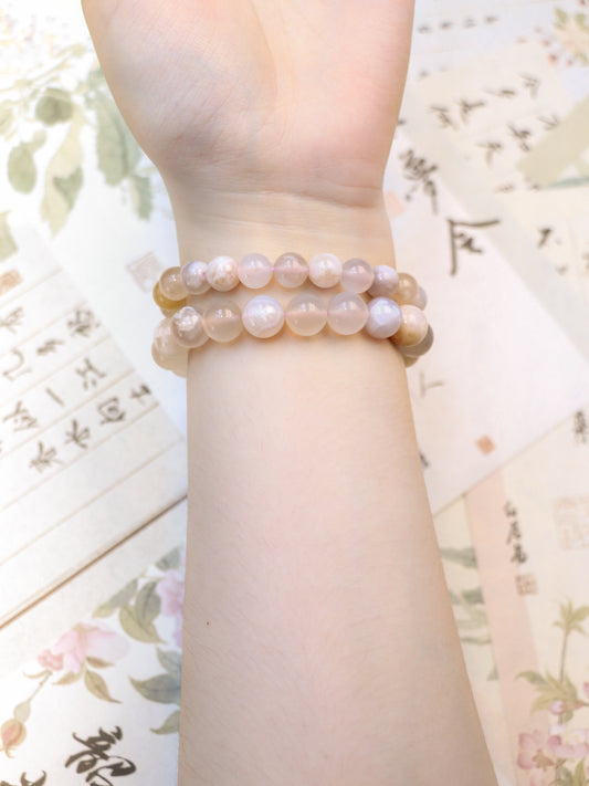 Cherry Blossom Agate Crystal Bracelet – Nurturing Calm & Inner Peace