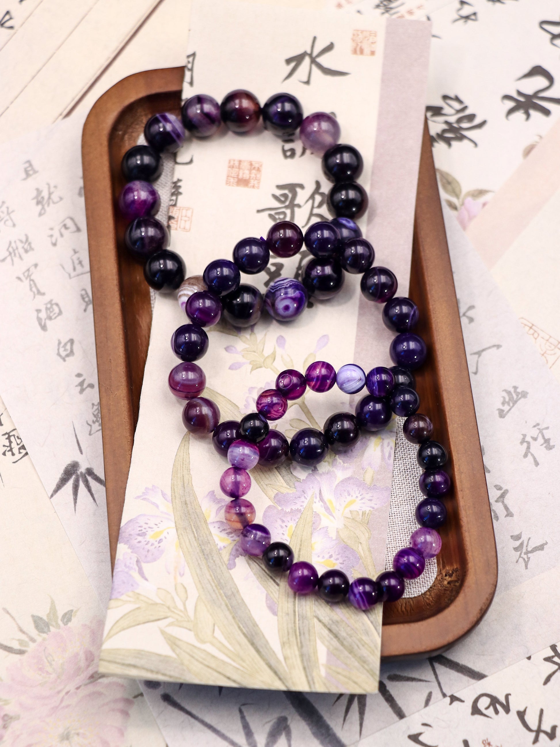 Purple Black Agate Crystal Bracelet – For Balance & Transformation XUANSHU