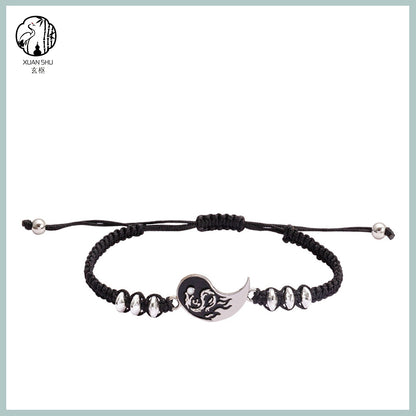 Tai Chi Bagua Dragon Pattern Couple Bracelet and Necklace Set-Dissipating Negative Energy, Attracting Good Luck and Health