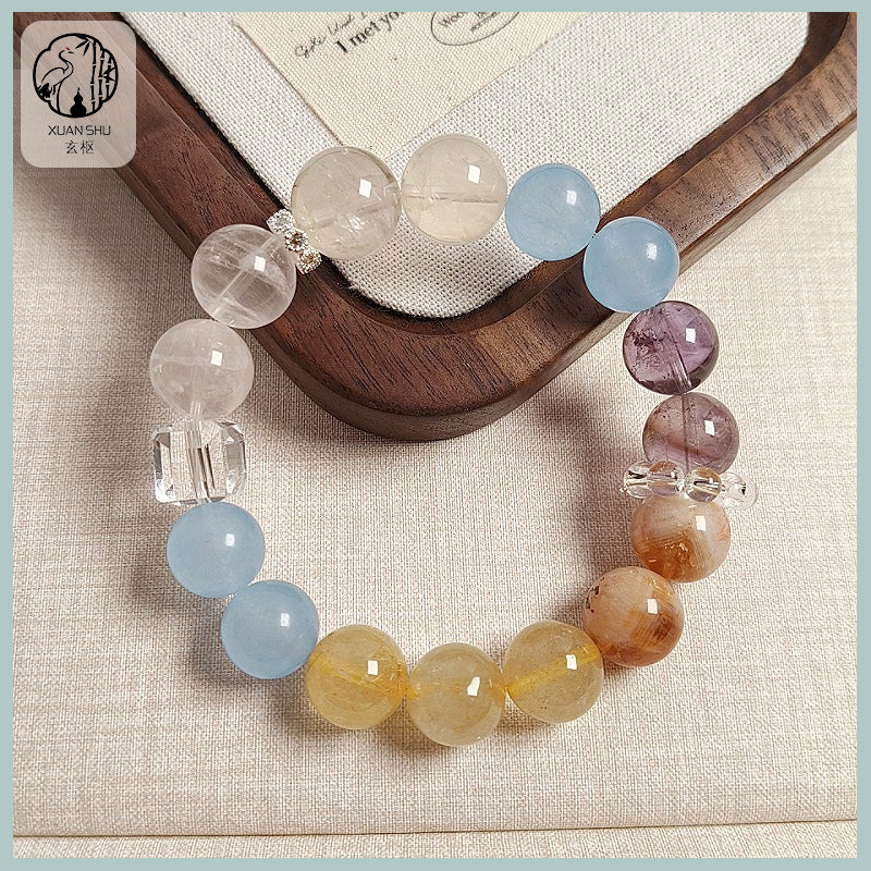 Multicolor Amethyst Citrine Bracelet | Wealth, Prosperity, and Emotional Healing