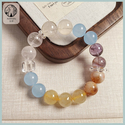 Multicolor Amethyst & Citrine Bracelet - Wealth, Prosperity, and Emotional Healing
