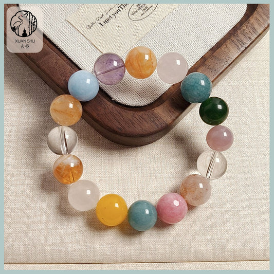 Multicolor Amethyst & Citrine Bracelet - Wealth, Prosperity, and Emotional Healing