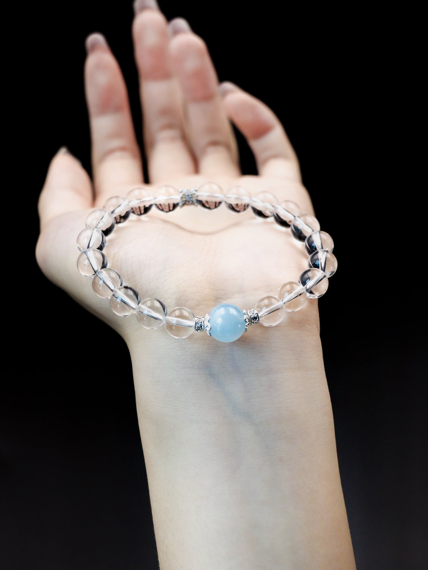 Taoist Five Elements Bracelet – Clear Quartz (Metal) & Aquamarine (Water) XUANSHU