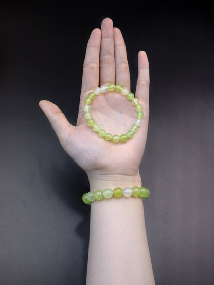 Prehnite Healing Crystal Bracelet – Enhance Emotional Clarity & Calmness XUANSHU