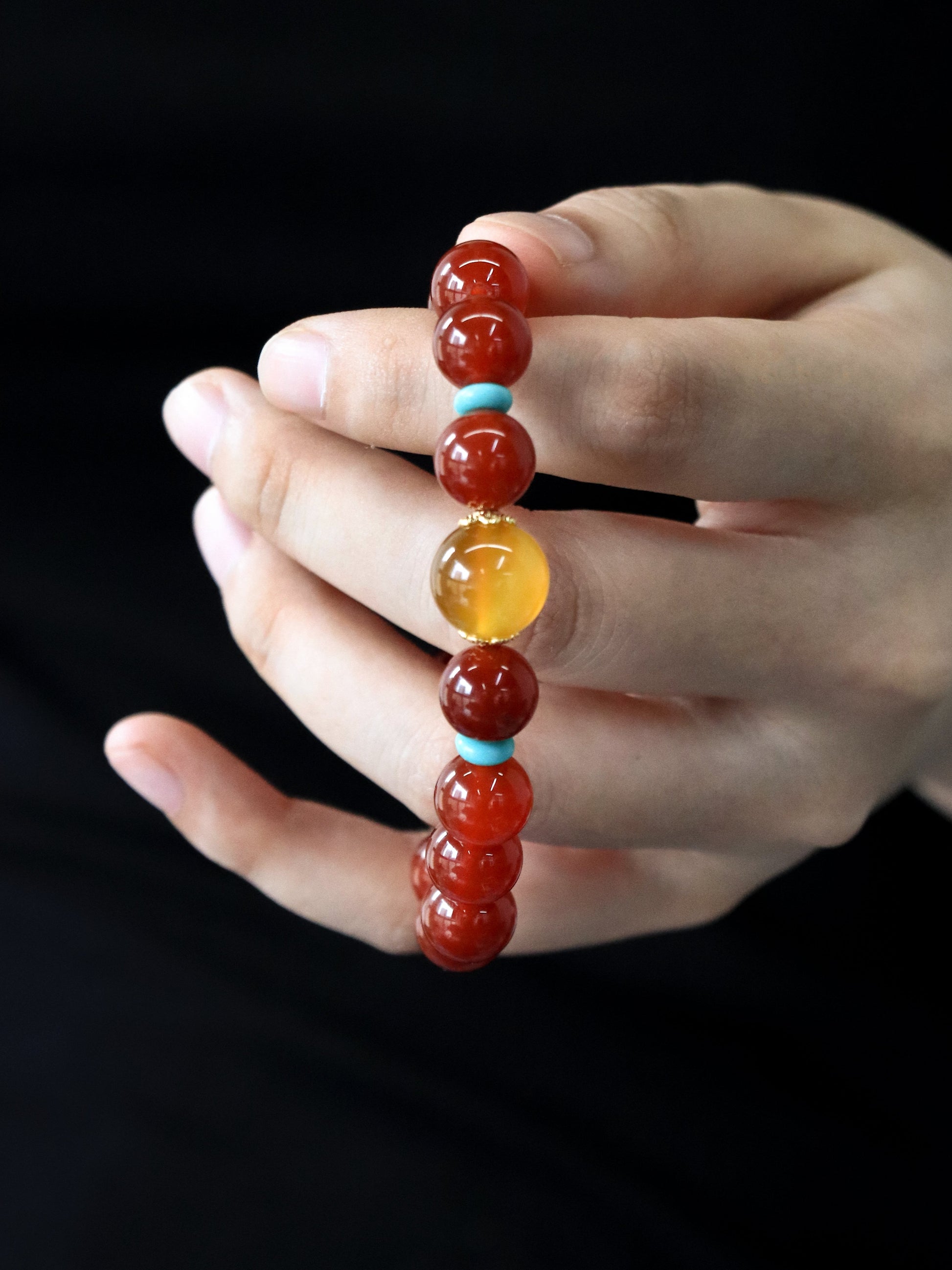 Handmade Red Agate Beaded Bracelet – Enhance Aura & Inner Strength XUANSHU