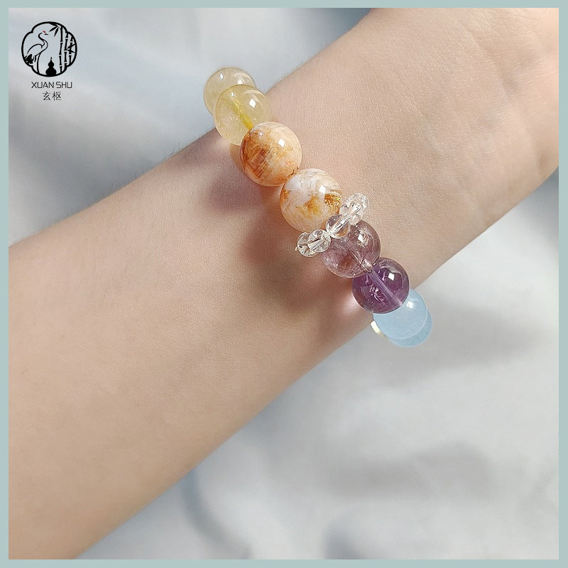 Multicolor Amethyst & Citrine Bracelet - Wealth, Prosperity, and Emotional Healing
