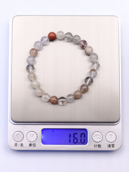 Rainbow Rutilated Quartz Bracelet – Emotional Healing & Energy Balance XUANSHU