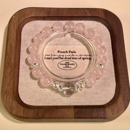 Rose Quartz and Clear Quartz Stretch Bracelet – Attract Soulmate and Supportive People