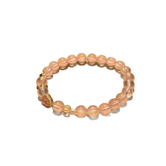 Natural Lavender Crystal and Tourmaline Bracelet – Heart Chakra Healing & Feminine Energy
