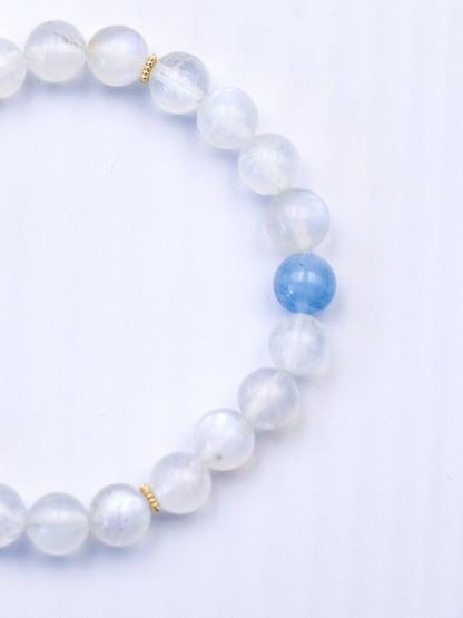 Moonstone, Citrine & Aquamarine Bracelet – Water-Earth-Fire Energy Healing