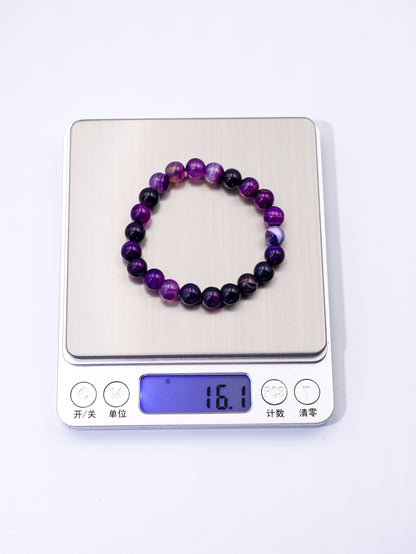 Purple Black Agate Crystal Bracelet – For Balance & Transformation XUANSHU