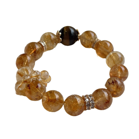 Golden Citrine Tower Crystal Bracelet – Energy Boost & Solar Plexus Activation