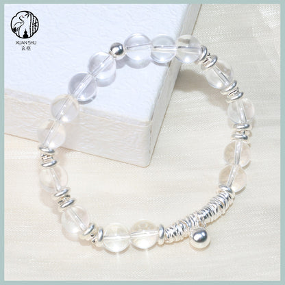 Natural Clear Quartz & Sterling Silver Bracelet – Healing Crystal Jewelry for Clarity, Protection & Positive Energy