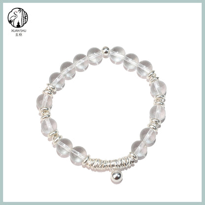 Natural Clear Quartz & Sterling Silver Bracelet – Healing Crystal Jewelry for Clarity, Protection & Positive Energy