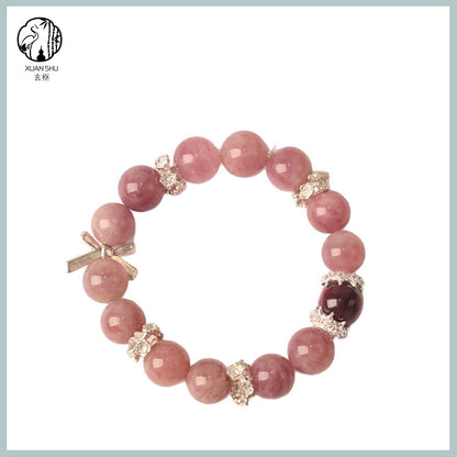 Natural Lilac Phantom & Rose Quartz Bracelet – Spiritual Healing & Emotional Balance