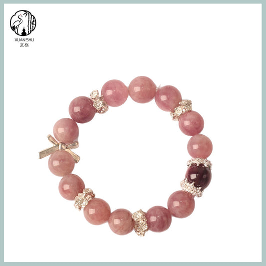 Natural Lilac Phantom & Rose Quartz Bracelet – Spiritual Healing & Emotional Balance