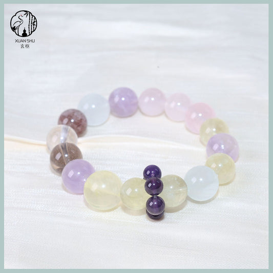Natural Rose Quartz & Citrine Multi-Gemstone Bracelet – Love, Wealth & Positive Energy