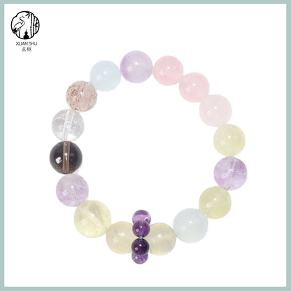 Natural Rose Quartz & Citrine Multi-Gemstone Bracelet – Love, Wealth & Positive Energy