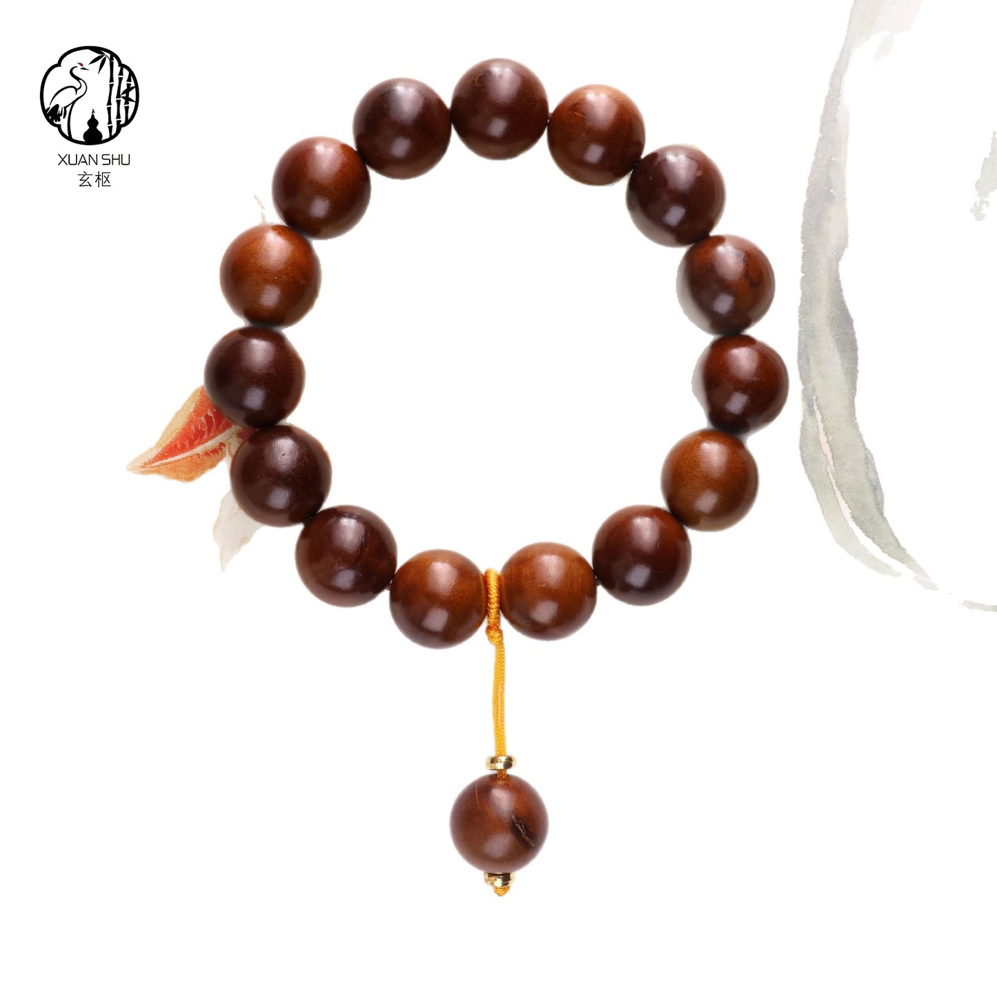 Natural Thunder-Struck Zao Wood Prayer Beads – Wealth & Prosperity Feng Shui Bracelet