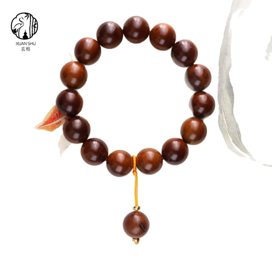 Natural Thunder-Struck Zao Wood Prayer Beads – Wealth & Prosperity Feng Shui Bracelet