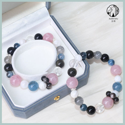 Natural White Quartz & Rose Quartz Multi-Stone Crystal Bracelet – Healing, Energy & Chakra Balance Jewelry