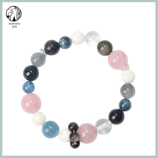 Natural White Quartz & Rose Quartz Multi-Stone Crystal Bracelet – Healing, Energy & Chakra Balance Jewelry