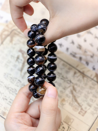 Striped Agate Crystal Bracelet – Balance & Stress Relief XUANSHU