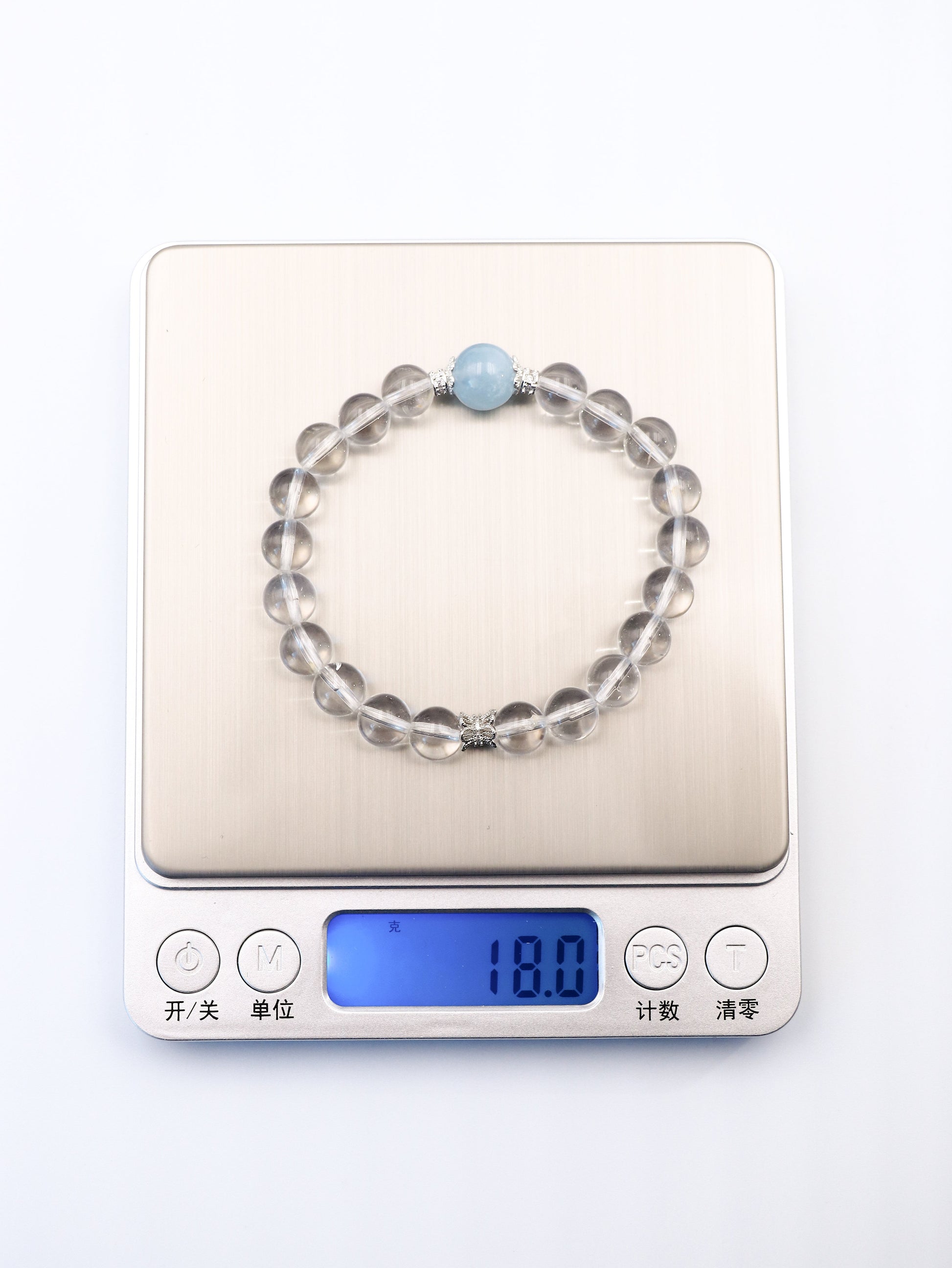 Taoist Five Elements Bracelet – Clear Quartz (Metal) & Aquamarine (Water) XUANSHU