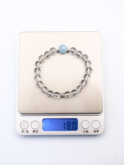Taoist Five Elements Bracelet – Clear Quartz (Metal) & Aquamarine (Water) XUANSHU