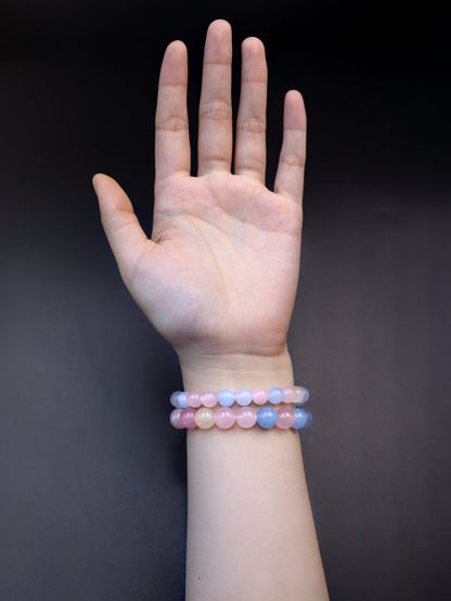 Natural Pastel Morganite Bracelet – A Symbol of Peace & Joy XUANSHU