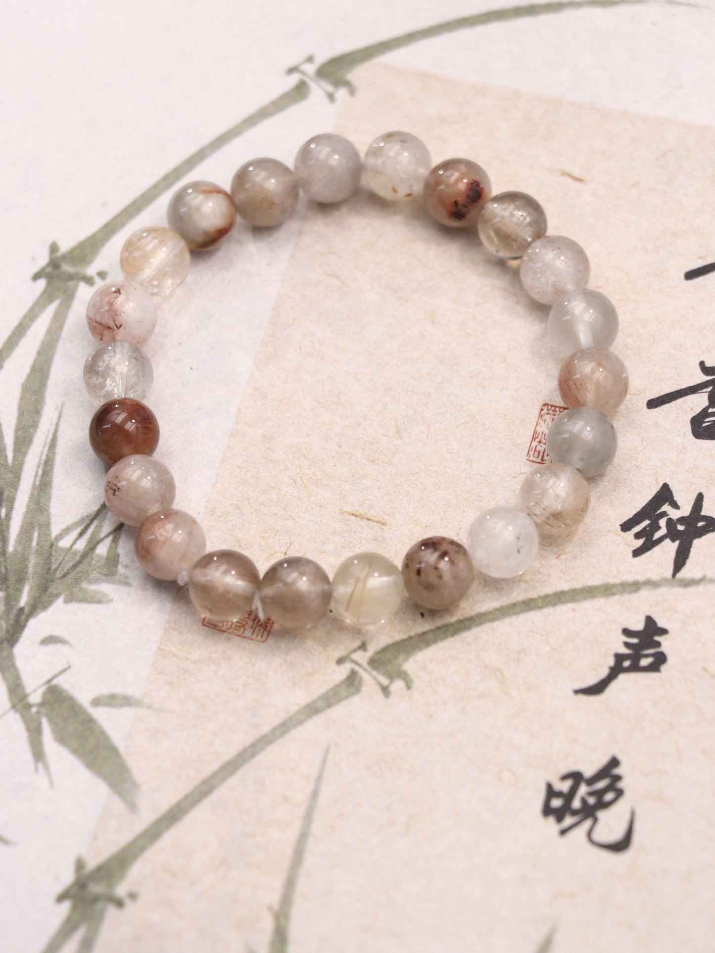 Rainbow Rutilated Quartz Bracelet – Emotional Healing & Energy Balance XUANSHU