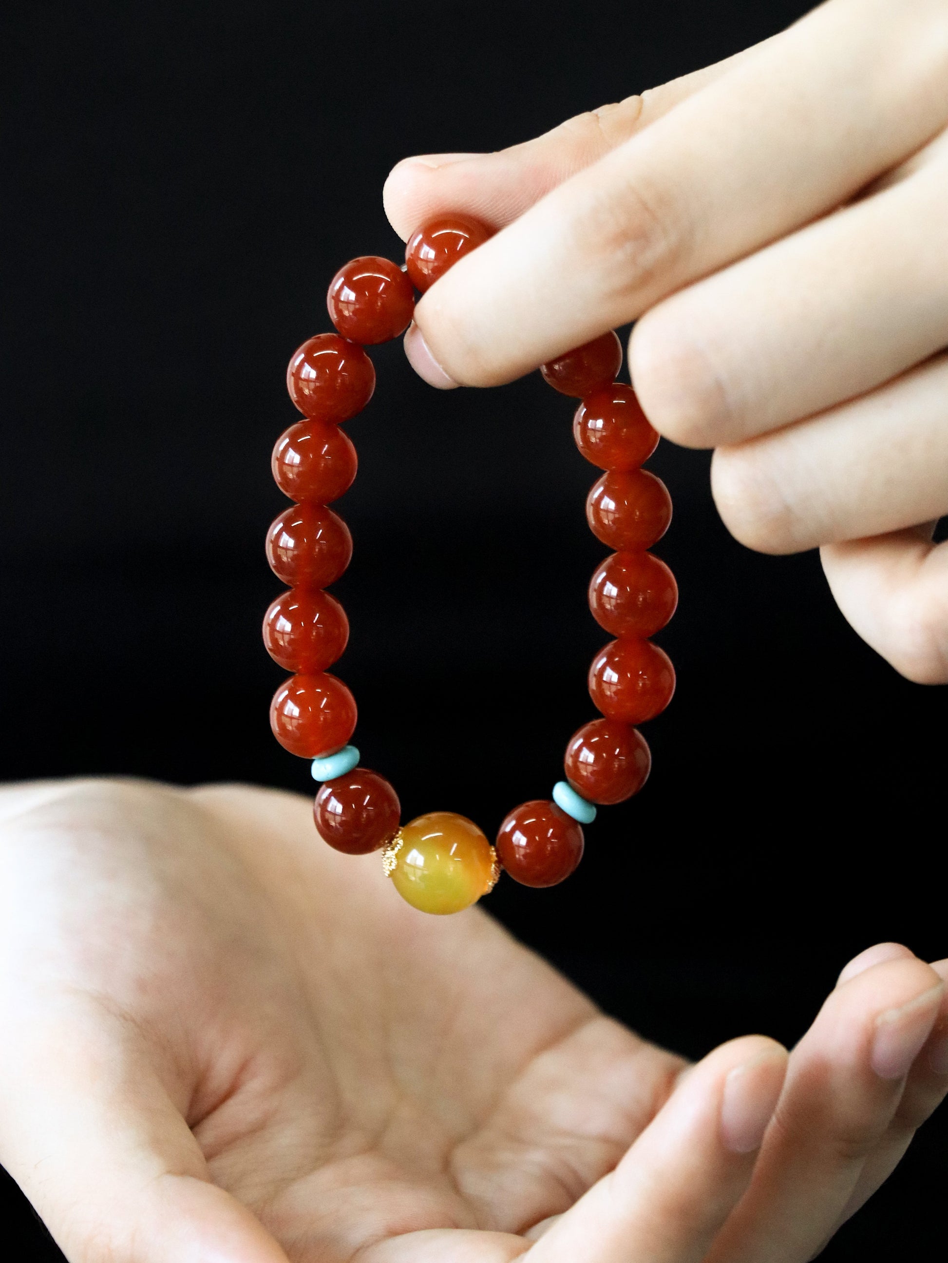 Handmade Red Agate Beaded Bracelet – Enhance Aura & Inner Strength XUANSHU