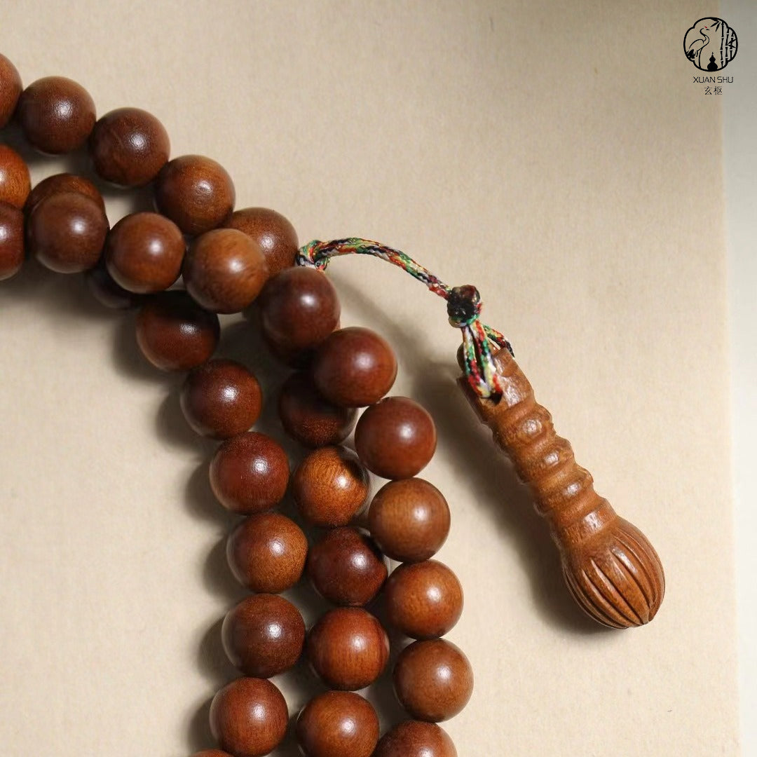 Natural Thunderstrike Jujube Wood 108 Bead Multi-Strand Bracelet - Enhance Wealth Luck and Protective Energy