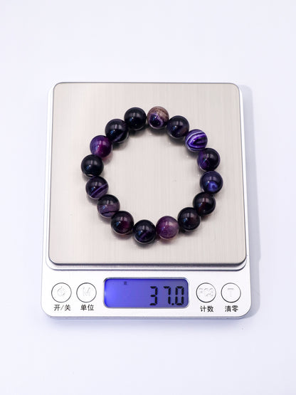 Purple Black Agate Crystal Bracelet – For Balance & Transformation XUANSHU
