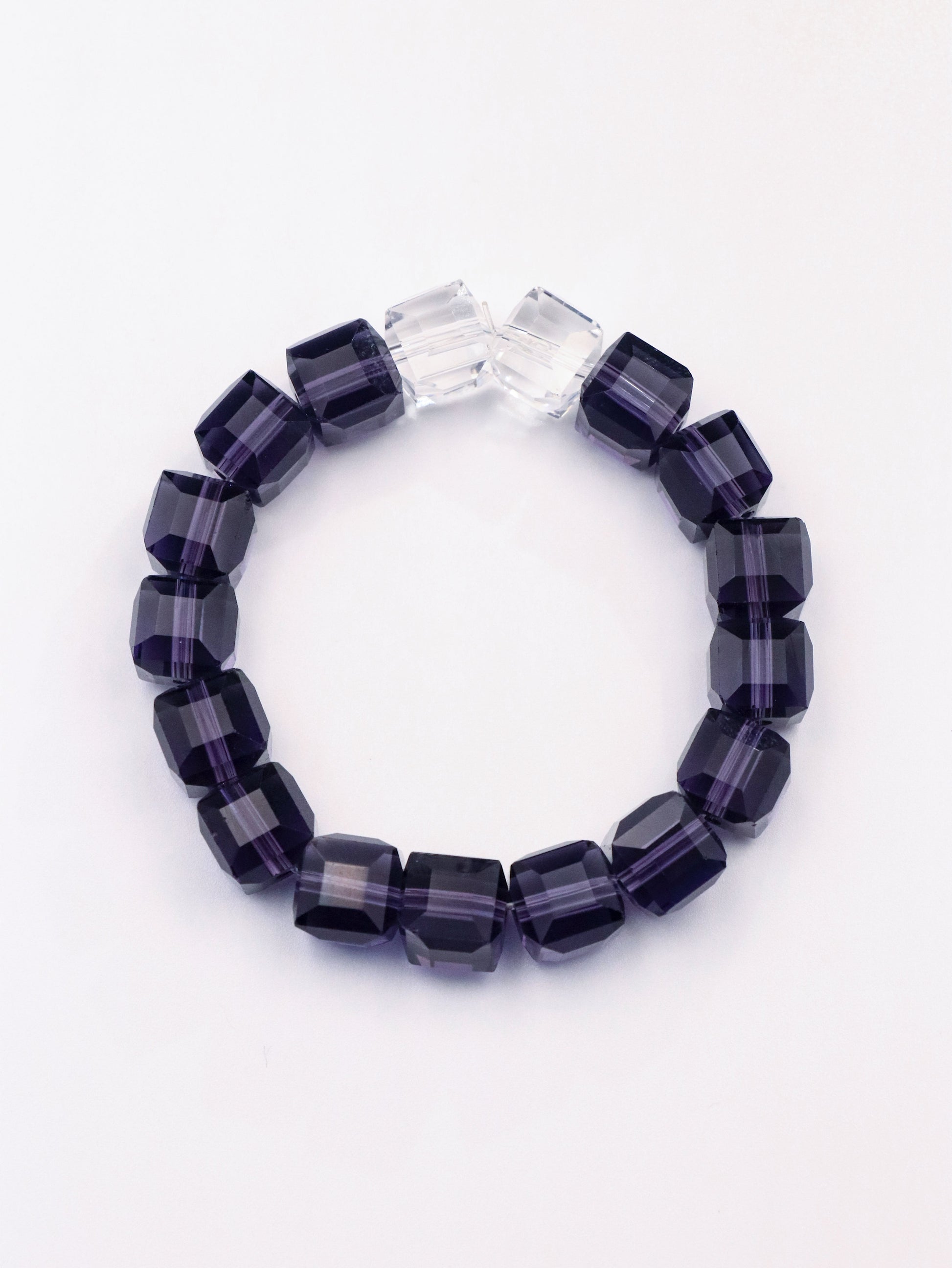 Amethyst-Colored Glazed Candy Cube Bracelet – For Wisdom & Creativity XUANSHU