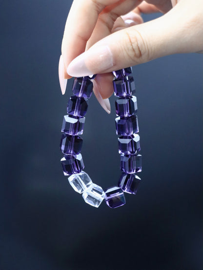 Amethyst-Colored Glazed Candy Cube Bracelet – For Wisdom & Creativity XUANSHU