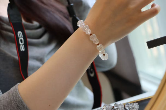Natural Clear Quartz Gourd Single-Strand Bracelet – Protective & Evil